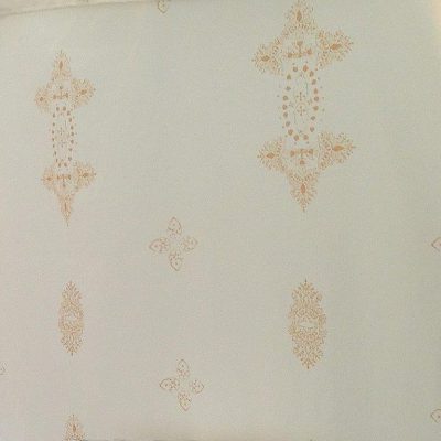 Marquee wall liningswith ivory background printed ochre motif